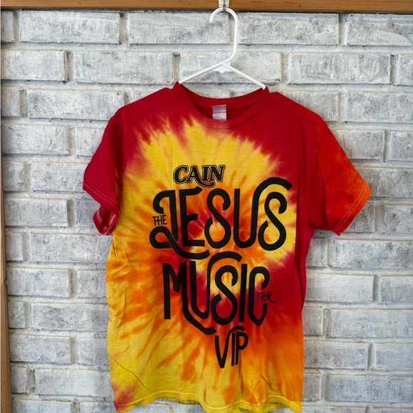 Other - Tie-Dye 'The Jesus Music' Kids T-Shirt - Red & Yellow
